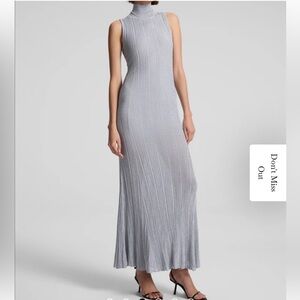 A.L.C. Sleeveless Silver Ribbed Maxi Dress